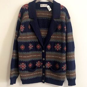 Robert Scott Ltd. vintage retro grandpa wool cardigan sweater men’s Size L